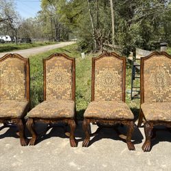 Four Beautiful Solid Wood Chairs