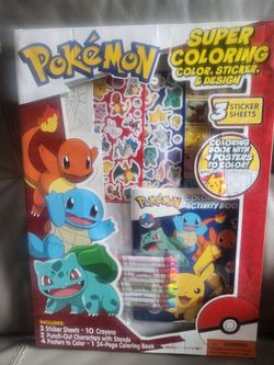 Pokémon Super Coloring Color Sticker & Design Set