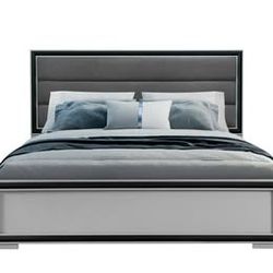 Gray Black Queen Bed