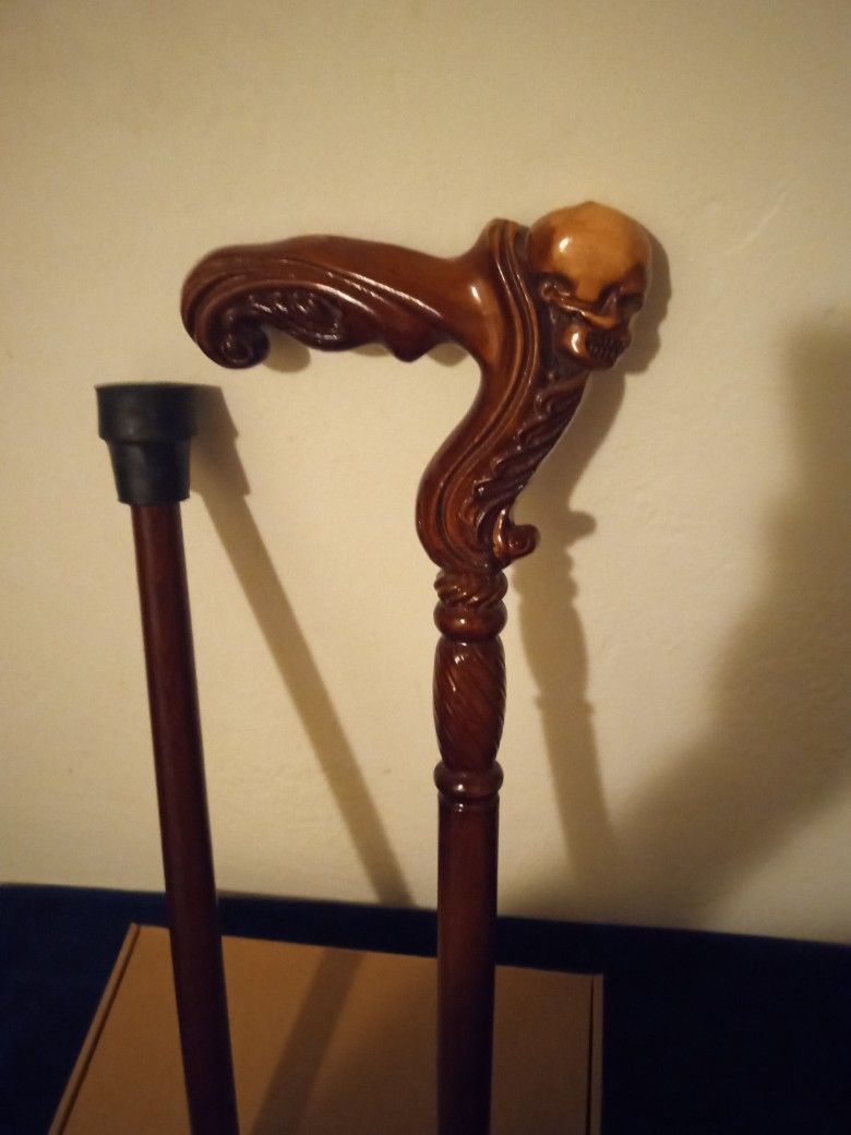 Solid Wood Hand Carved Walking Cane
