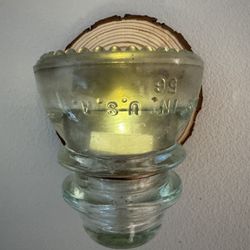 Antique Glass Insulator Wall Sconce
