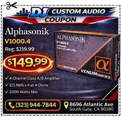 Alphasonik Speaker System Amplifier 4 Channel System 1000 Watts V1000.4 🚨 Payment Options Available 🚨 No Credit Needed 🚨 
