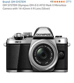 OM SYSTEM Olympus OM-D E-M10 Mark II Mirrorless Camera with 14-42mm II R Lens (Silver)