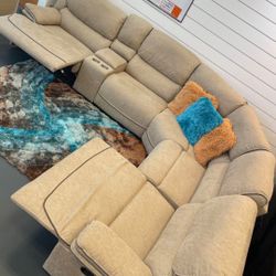 *Fantastic Deal!!!*---Stellar Alejandra Mocha Microfiber Reclining Sectional Sofa---Delivery And Financing Available🤠