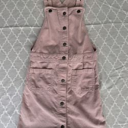 Pink overall dress with adjustable straps size 8