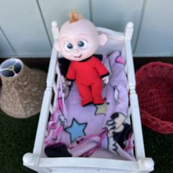 crib with baby