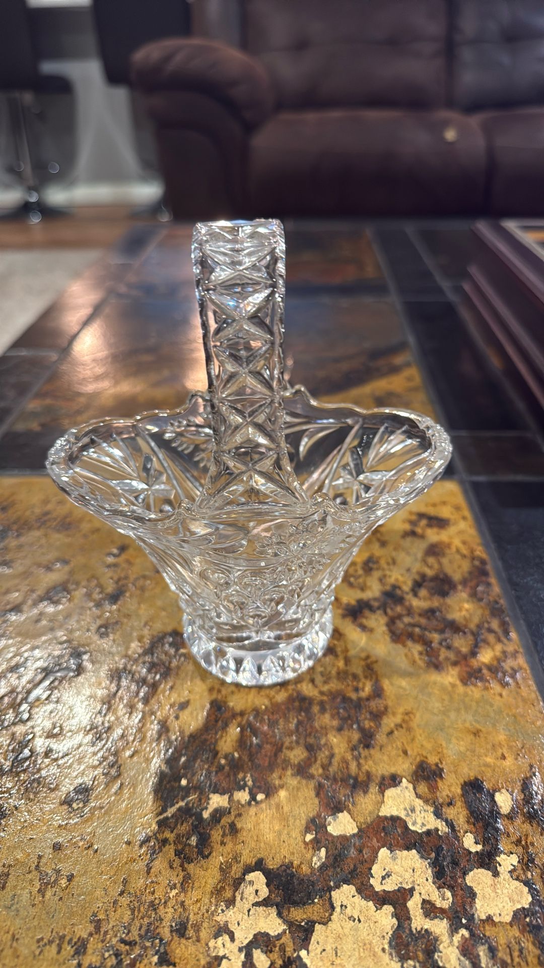 Antique Crystal Basket