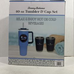 Tommy Bahama 40 oz Tumbler & Two 12oz Cup Stainless Hydration Beverage Set!