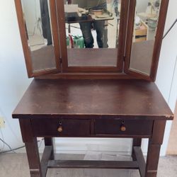 20th Century Vintage Vanity Mirror Table