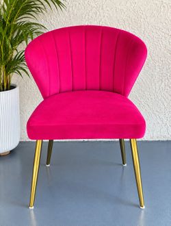 Set of 4 Fuchsia Velvet Chairs
