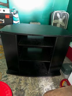 Black TV Stand with Open Shelves