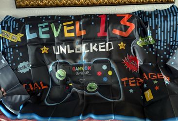 Video Game Themed Backdrop Banner for 13th Birthday or anniversary