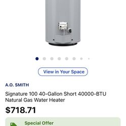 Natural Gas Water Heater  40 Gallon