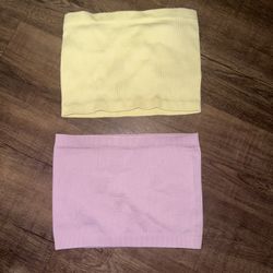 Pink and yellow seamless tube tops