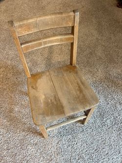 Vintage Wooden Child’s Schoolhouse Chair – 28” Tall