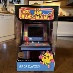 Arcade Ms. Pac-Man Nano Player Pro - 4.8" Fully Playable Portable Mini Arcade Machine, 2.4" Screen