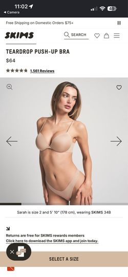 34A SKIMS Ultimate TEARDROP PUSH-UP BRA