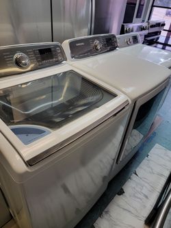 Samsung Washer And Dryer Glass Top Load Set Large Capacity