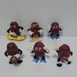 California Raisin Plastic Figurines. Lot Of 6.