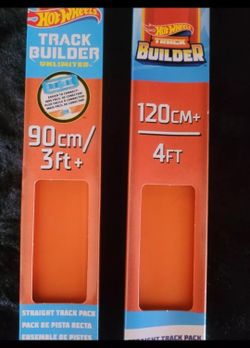 2 Pack Hot Wheels Track Builder Unlimited Straight Track 4 ft per pack 8 Foot