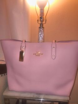 Pink coach tote bag
