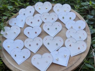 Earrings Stud Sterling Silver 925/ Broquel De Plata Con Bolita Atrás 