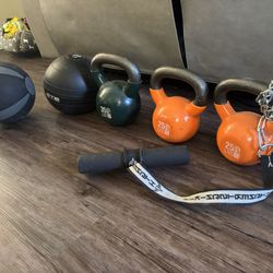 Weights Gym Equipment Bundle NOT SOLD SEPARATELY $70 For All . Over 100 + Lbs Total 