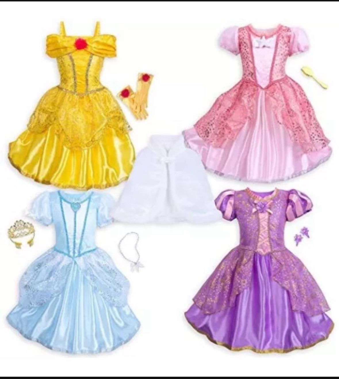 DISNEY Princess 10-Piece Wardrobe Set Multi Size 4 dress up costume girls NWT