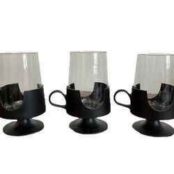 Corning Glas-Snap Mug Cup 12oz Ounce Glass Lot Set 3 Retro MCM 60s Vintage