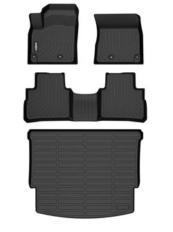 Floor Mats & Cargo Liner for Nissan Rogue 2021-2024 2025 (Not for Rogue Sport) TPE All Weather 2024 Rogue Car Mats Non-Slip Trunk Mat Waterproo