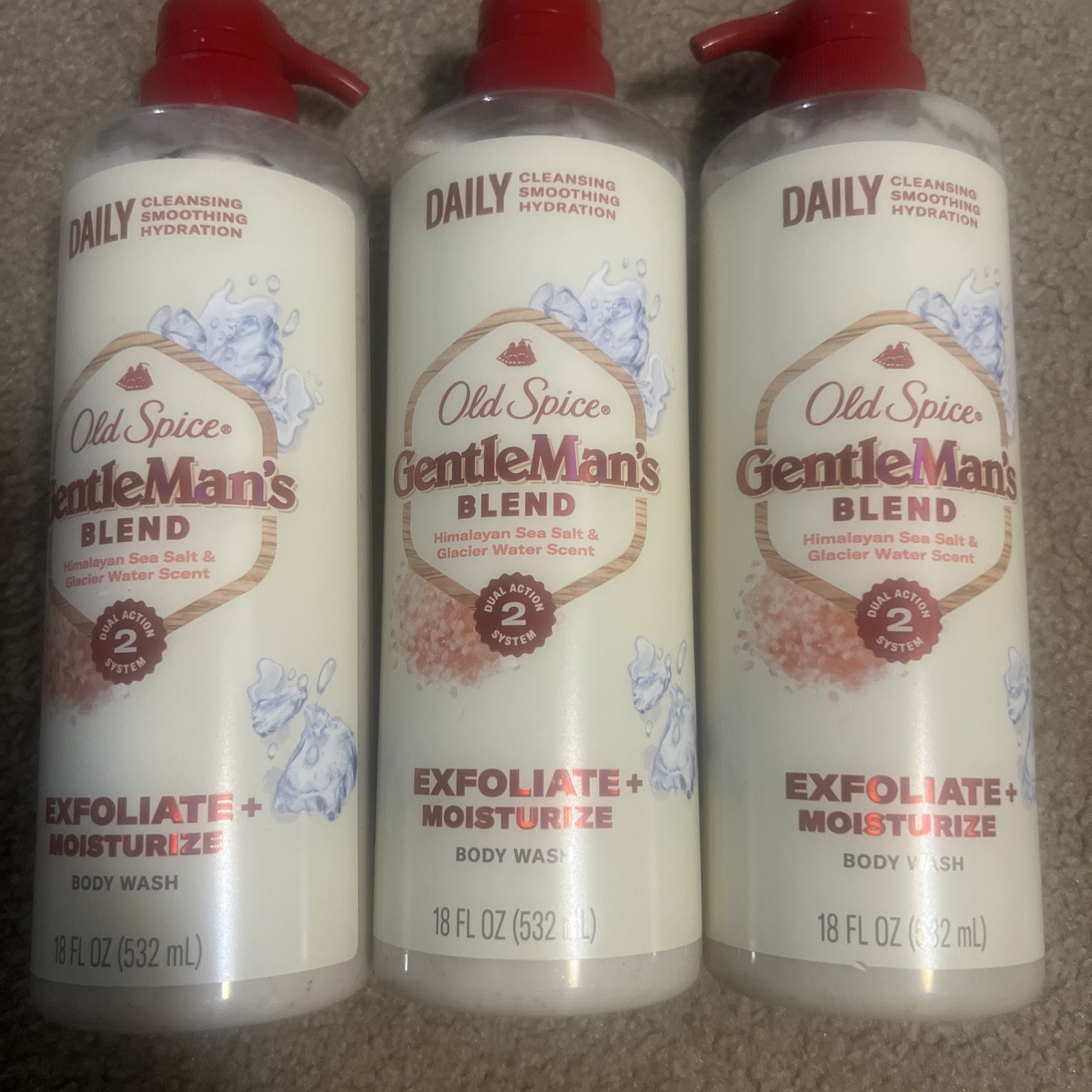 3pack Old Spice Gentleman's Blend Exfoliating Body Wash, All Skin Types, 18 oz
