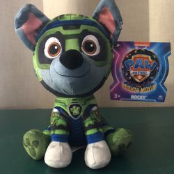 New Paw Patrol The Mighty Movie Rocky 7.5” Stuffed Animal by Spin Master
