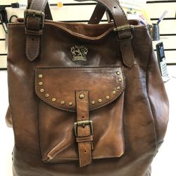 Pratesi Firenze Talamone Leather Hobo Bag
