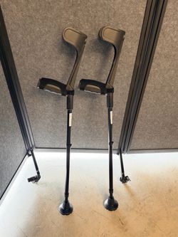 Forearm Crutches Pair Black Adjustable