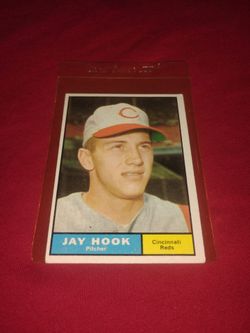 Vintage Old 1961 Jay Hook Baseball Card - Topps #162 - in very good condition