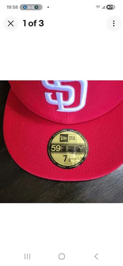 New Era San Diego Padres 59Fifty Scarlet Fitted Hat Cap 7 7/8 New With Stickers