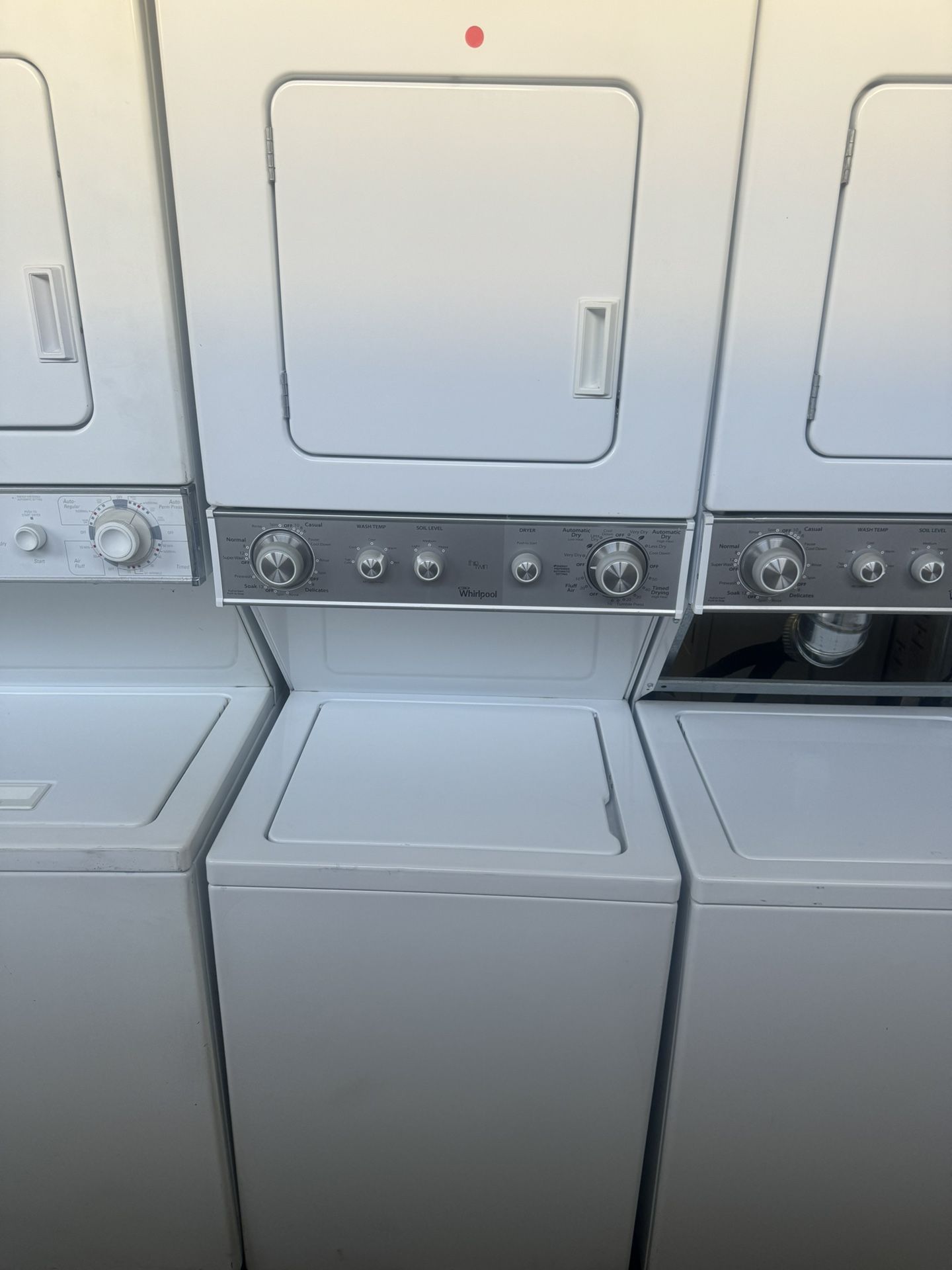 USED WHIRLPOOL STACK WASHER AND ELECTRIC DRYER
