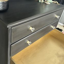 Solid Wood Dresser- Gold And Black