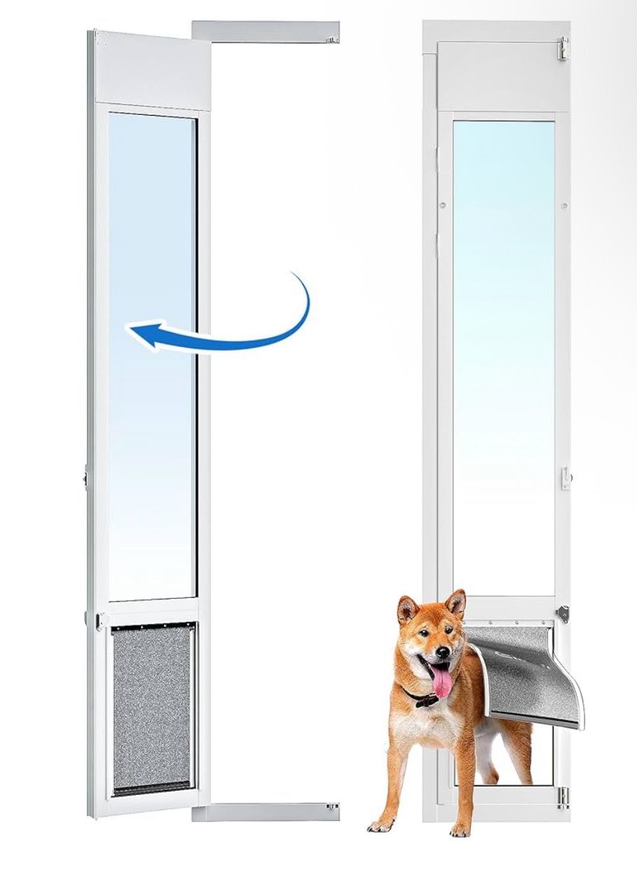 Large dog door for sliding glass door