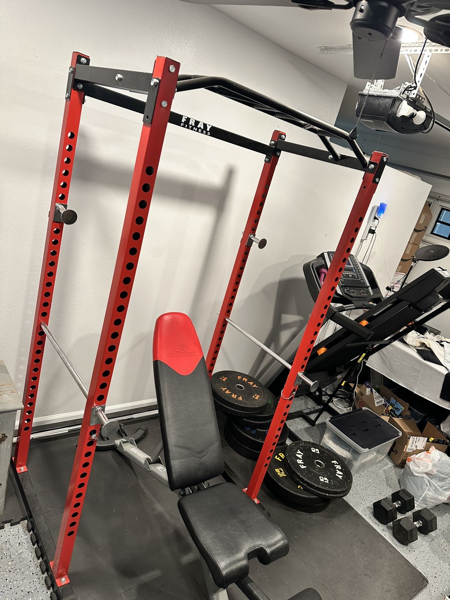 Squat rack complete with weights