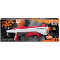Nerf Pro Gelfire Raid Blaster, Fire 5 Rounds At Once, 10,000 Gelfire Rounds, 800 Round Hopper