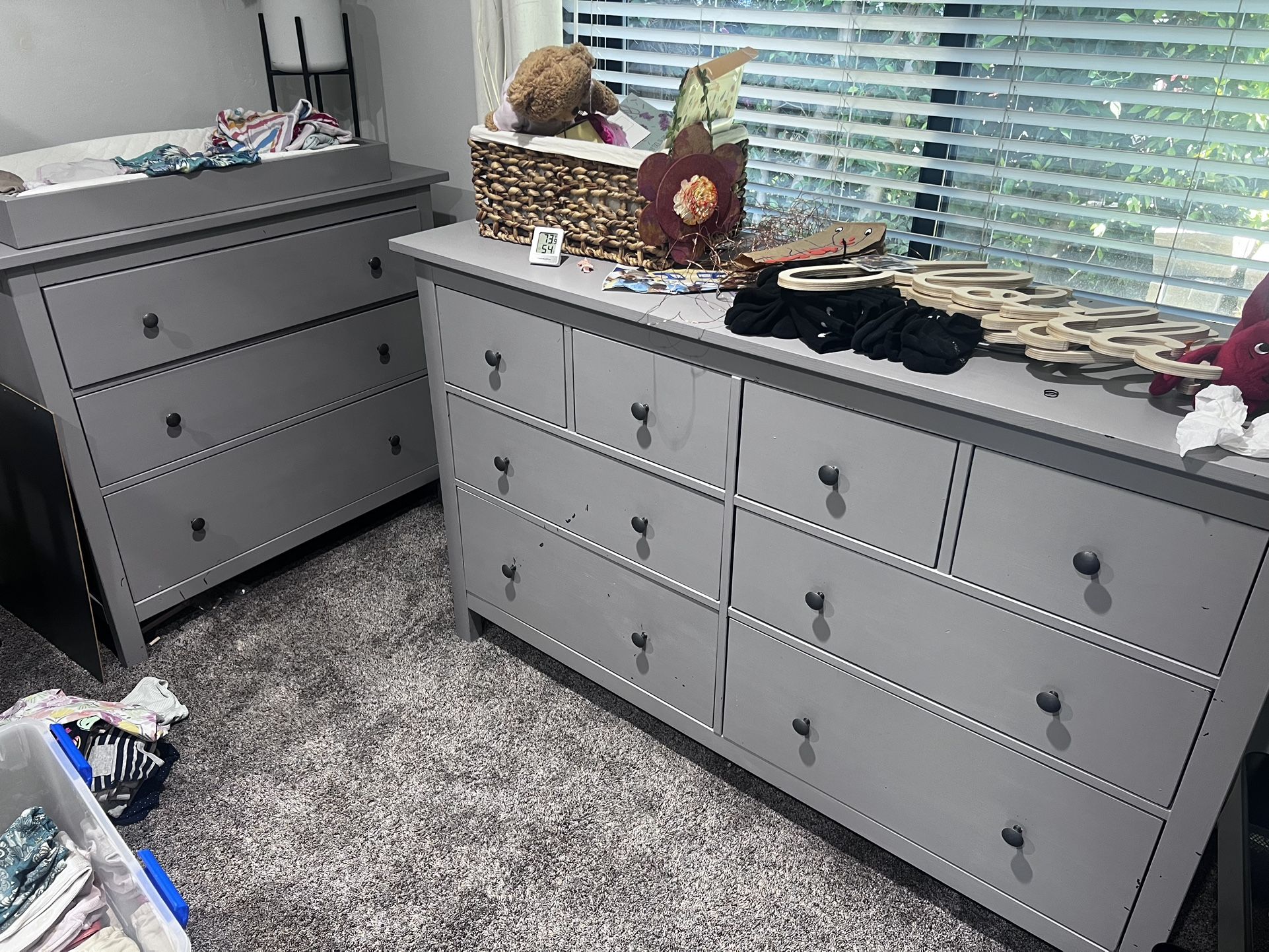 IKEA Hemnes Dresser Set 8 Drawer/3 Drawer Gray