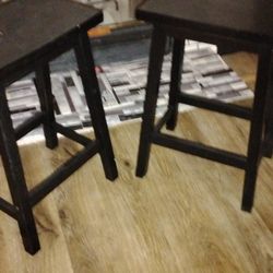 2 Wooden Mainstays Black Stools