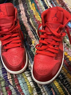 Jordan Air Jordan 1 SE University Red Pomegranate High Top Athletic Sneakers