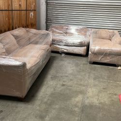 A Set Of Sofas In Good Condition 