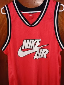 Nike Air 82 basketball jersey tank Jordan red black white large