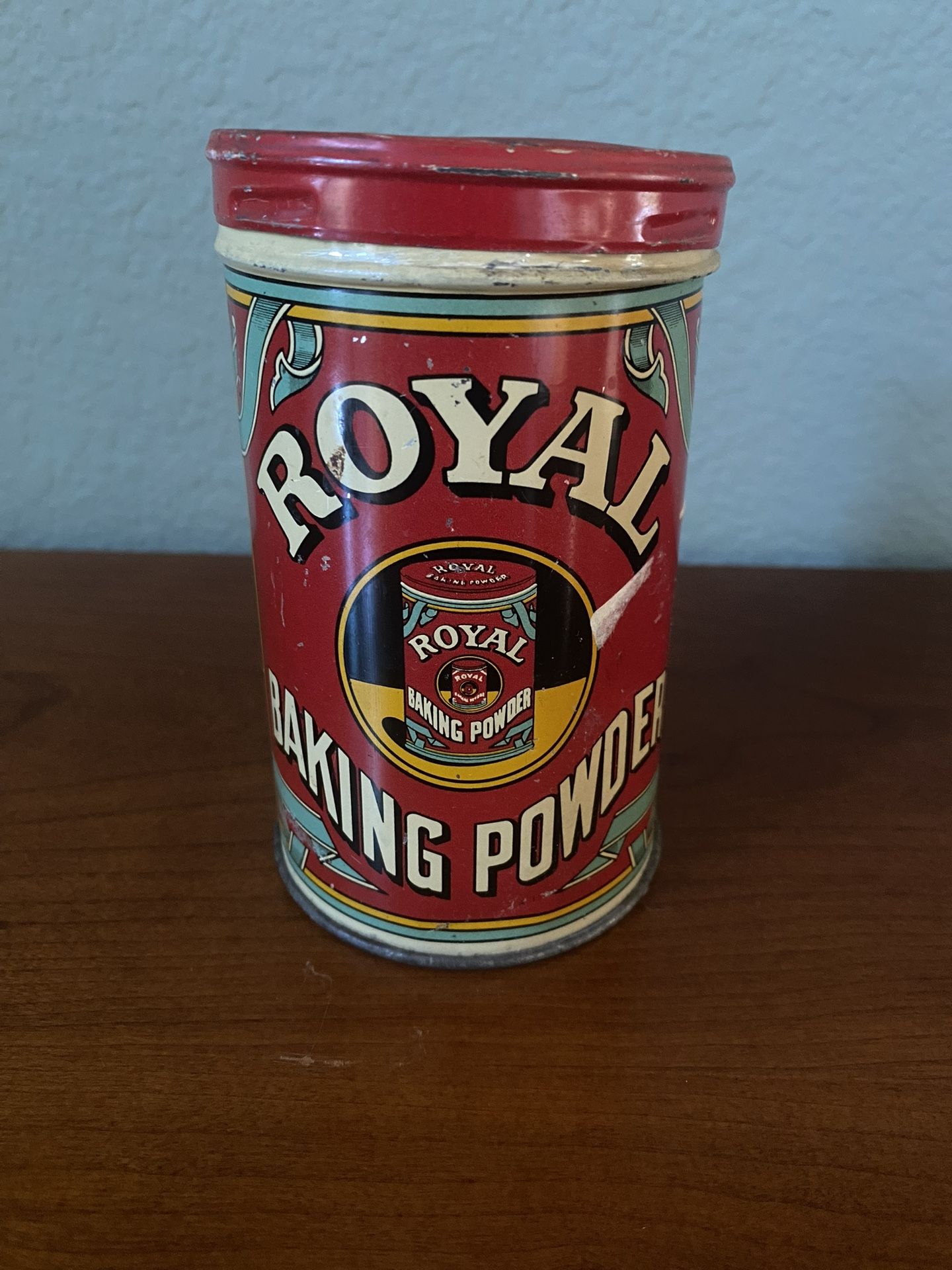 1938 Vintage Royal Baking Powder Tin Can 12 oz. Empty Canister