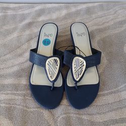 Impo Blue Wedge Sandal Shoes Gemmy II Size 10W
