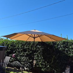 11"ft market umbrella patio color: tan kaky base not included