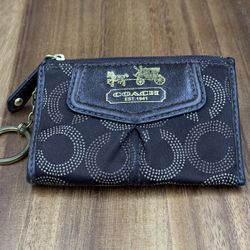 Coach Mini Card Holder Keychain Madison BROWN Signature Wristlet 2000’s C’s